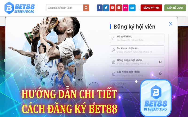 Hướng dẫn chi tiết cách đăng ký Bet88